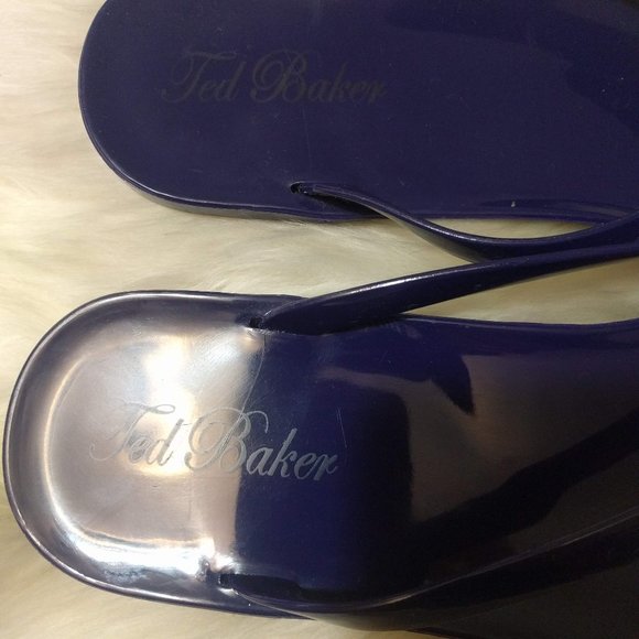 Ted Baker Jelly Toe Thong Blue Sandals - Picture 2 of 5